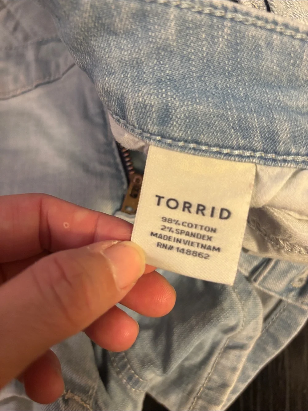 torrid Light Blue Distressed Denim Shorts